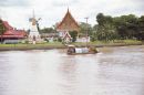 Buildings and Laden Boat, Mae Nam Chao Phrayal River, Ayutthaya to Bangkok